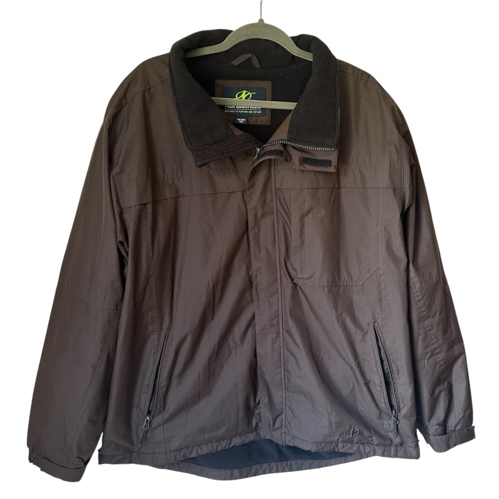 NordicTrack Men’s Fleece Lined Fleece Lined Brown Full Zip Jacket Size XXL